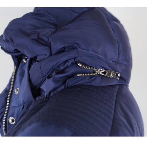 Prada Slimming Down Puffer Jacket w/ Hood Size 42 Medium Blue - Picture 8 of 10